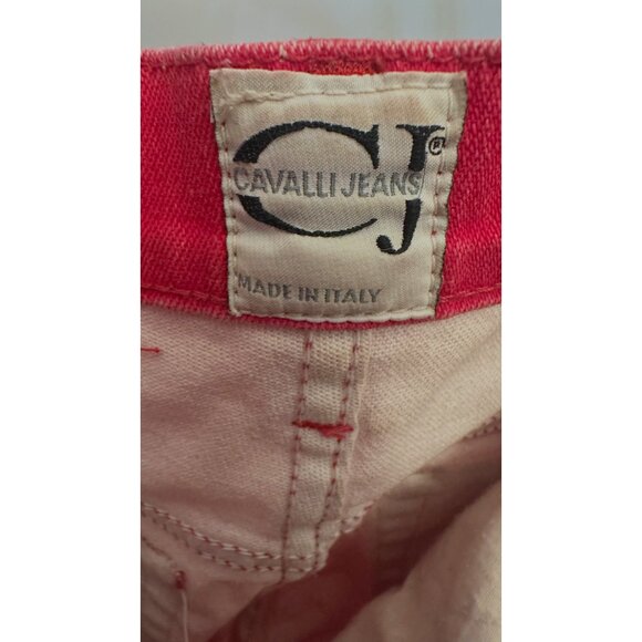 Vintage Roberto Cavalli Jeans Pink Flower Mid Rise Straight Leg Sz 26 - Picture 4 of 4